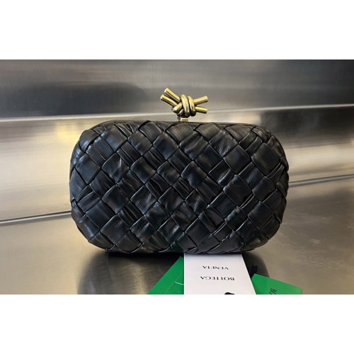 Bottega Veneta Knot Bag in Black Foulard intreccio leather minaudiere Bottega Veneta Knot Bag in Black Foulard intreccio leather minaudiere