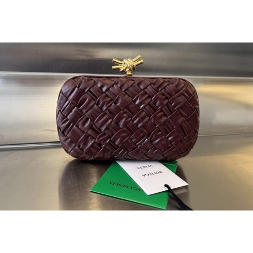 Bottega Veneta Knot Bag in Burgundy Foulard intreccio leather minaudiere Bottega Veneta Knot Bag in Burgundy Foulard intreccio leather minaudiere