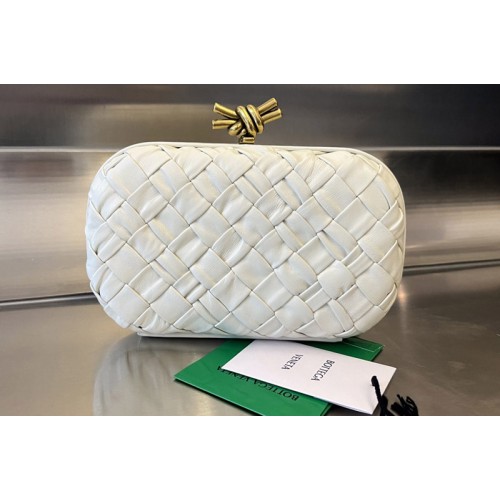 Bottega Veneta Knot Bag in White Foulard intreccio leather minaudiere Bottega Veneta Knot Bag in White Foulard intreccio leather minaudiere