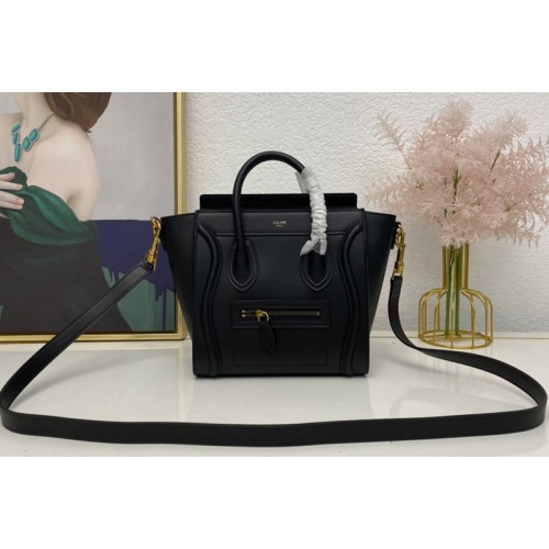 Celine NANO LUGGAGE BAG IN BLACK DRUMMED CALFSKIN Celine NANO LUGGAGE BAG IN BLACK DRUMMED CALFSKIN