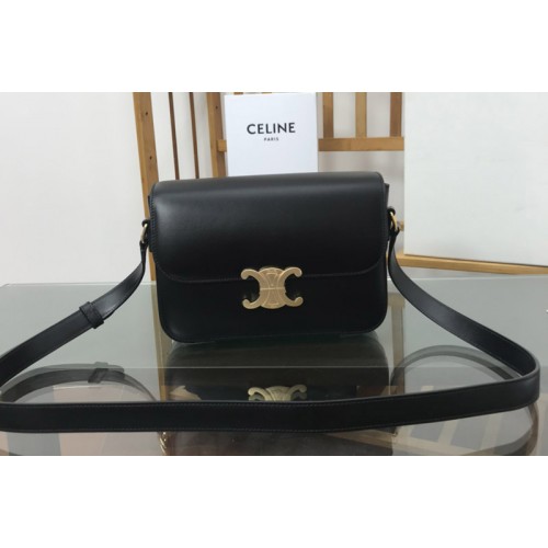 Celine CLASSIQUE TRIOMPHE BAG IN Black SHINY CALFSKIN