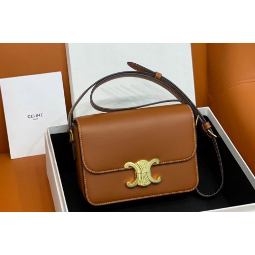 Celine TEEN TRIOMPHE BAG IN Tan SHINY CALFSKIN