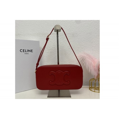 Celine CAMERA SHOULDER BAG CUIR TRIOMPHE IN Red SMOOTH CALFSKIN
