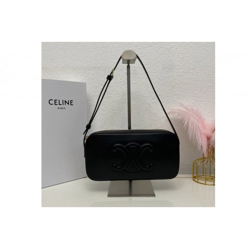 Celine CAMERA SHOULDER BAG CUIR TRIOMPHE IN Black SMOOTH CALFSKIN