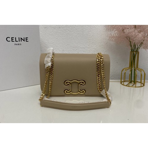 Celine MEDIUM BAG TRIOMPHE FRAME IN Beige SHINY CALFSKIN Celine MEDIUM BAG TRIOMPHE FRAME IN Beige SHINY CALFSKIN