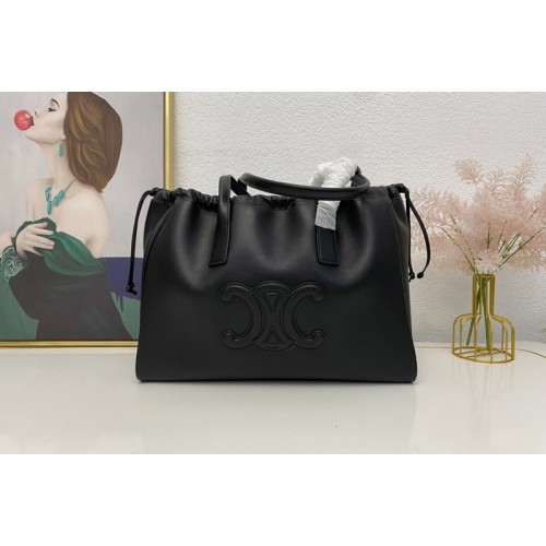 Celine CABAS DRAWSTRING CUIR TRIOMPHE Bag IN Black SMOOTH CALFSKIN
