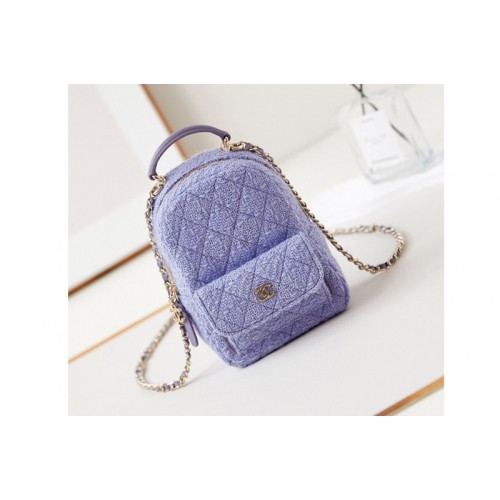 Chanel Mini Backpack in Lilac Wool Tweed