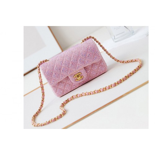 Chanel A69900 Mini Classic Handbag in Pink Leather