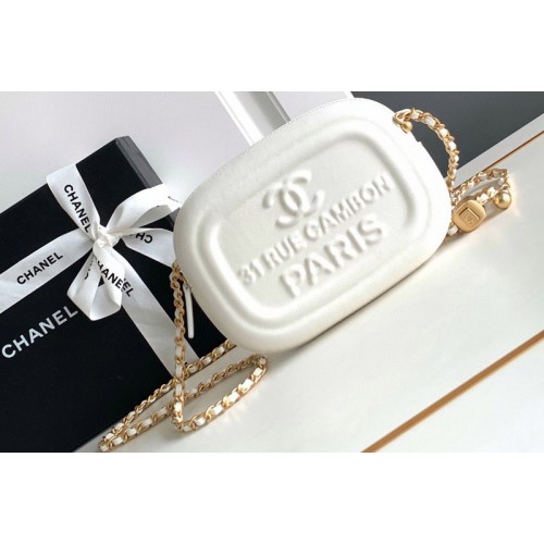 Chanel Small Bag in White Leather