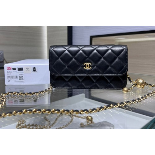 Chanel Ap3071 Wallet on Chain in Black Leather