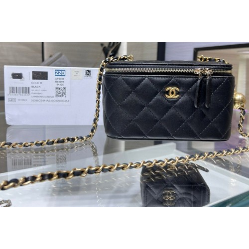 Chanel AP2303 Clutch With Chain in Black Lambskin