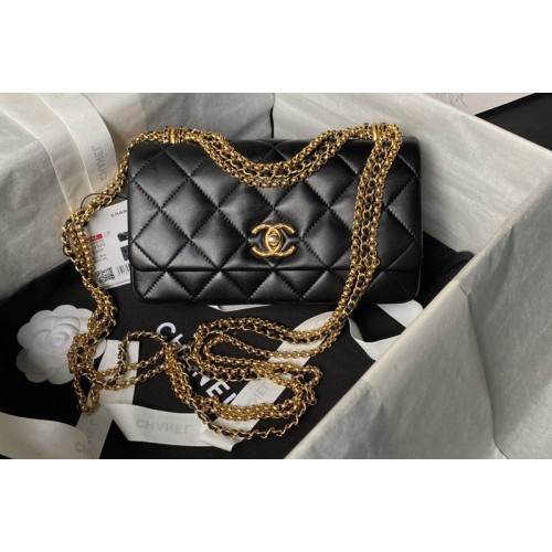Chanel AP4971 Classic Handbag in Black Leather