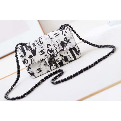Chanel Classic 11.12 Handbag in White/Black Denim