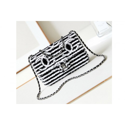 Chanel Mini Classic Handbag in Black/White Sequins