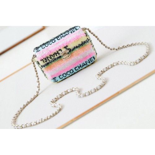 Chanel Mini Flap Bag in Multicolor Sequins