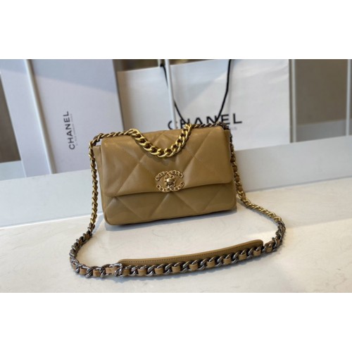 Chanel 19 Handbag AS1160 in Brown Lambskin Leather