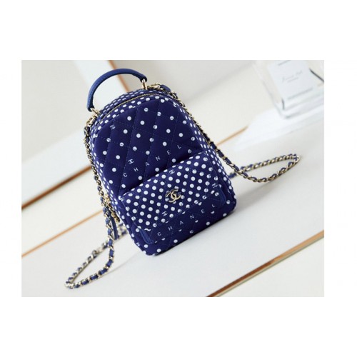 Chanel Classic Mini Backpack in Blue Wool Tweed