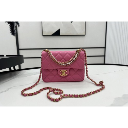 Chanel AS4385 Mini Flap Bag in Pink Lambskin Leather