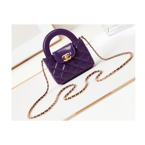 Chanel Clutch with Chain AP3435 in Purple Shiny Lambskin Chanel Clutch with Chain AP3435 in Purple Shiny Lambskin