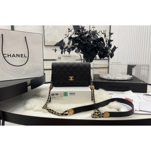 Chanel A68079 Flap Bag in Black  Lambskin