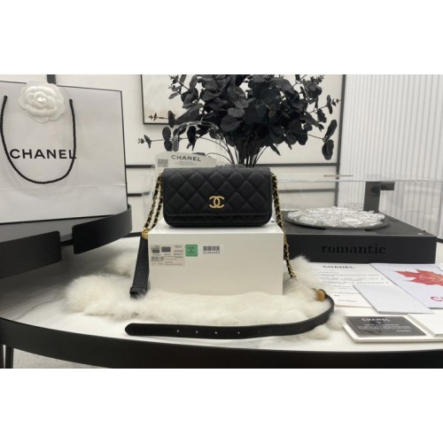Chanel A68085 Bumbag Bag in Black  Lambskin
