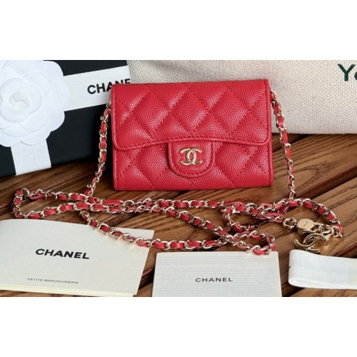 Chanel Mini Bumbag Bag in Red Grained Calfskin