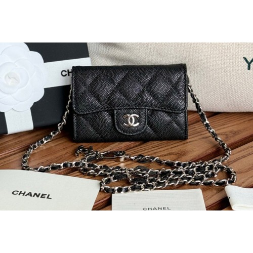 Chanel Mini Bumbag Bag in Black Grained Calfskin