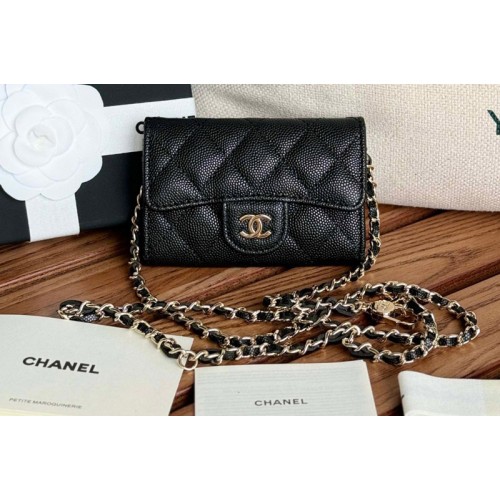 Chanel Mini Bumbag Bag in Black Grained Calfskin
