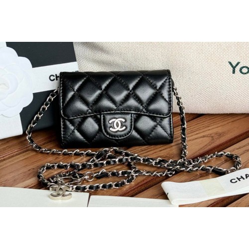 Chanel Mini Bumbag Bag in Black Grained Calfskin