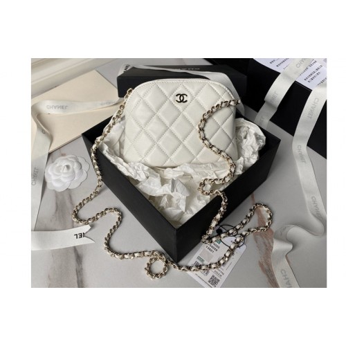 Chanel AP4000 Clutch with Chain in White Lambskin