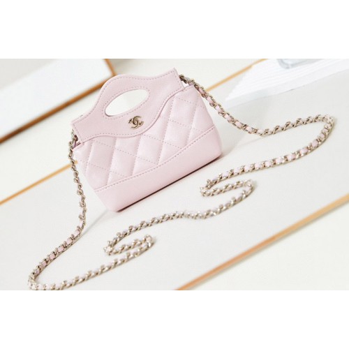 Chanel Nano 31 bag in Pink Lambskin