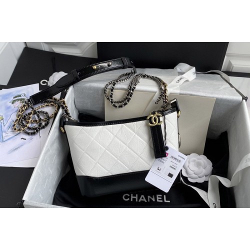 Chanel A91810 Gabrielle Small Hobo Bag in White Calfskin