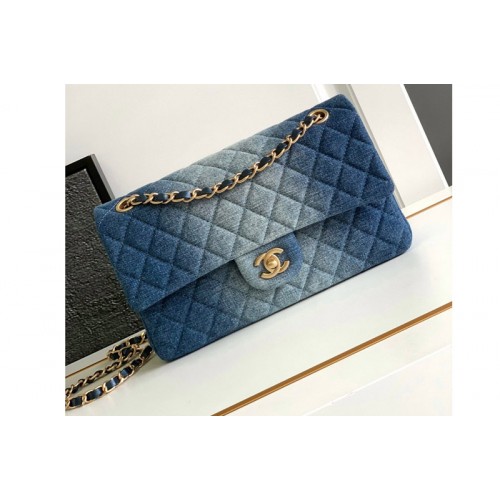 Chanel A01112 Classic 11.12 Handbag in Blue Washed Denim