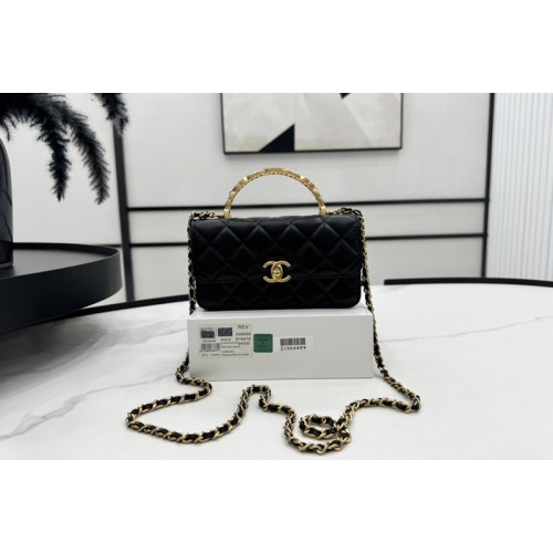 Chanel A96068 Mini Wallet on Chain in Black Shiny Lambskin Chanel A96068 Mini Wallet on Chain in Black Shiny Lambskin