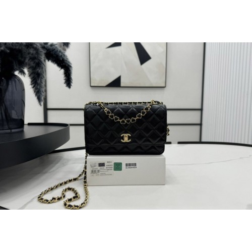 Chanel AP3785 Wallet on Chain Bag in Black Lambskin