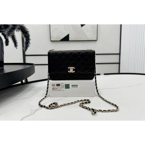 Chanel Wallet on Chain Bag in Black Lambskin