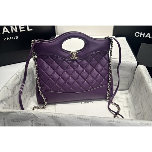 Chanel Mini 31Bag Shopping bag in Purple Shiny Lambskin