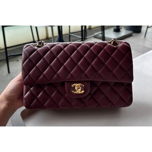 Chanel A01112 Classic 11.12 Handbag in Burgundy Lambskin