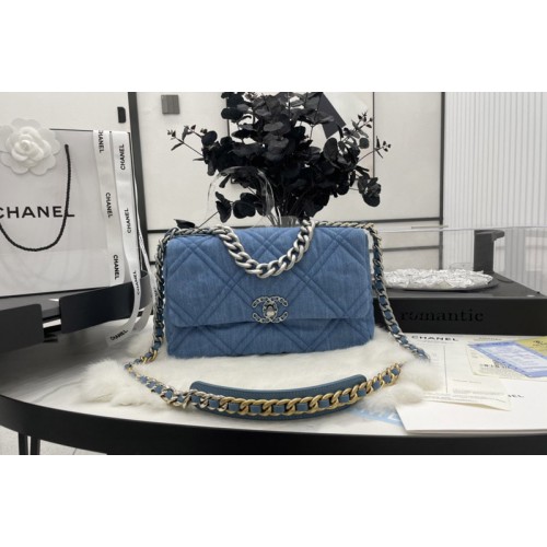 Chanel 19 Large Handbag AS1161 in Sky Blue Denim Chanel 19 Large Handbag AS1161 in Sky Blue Denim