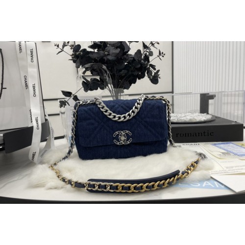 Chanel 19 AS1160 Handbag in Dark Blue Denim