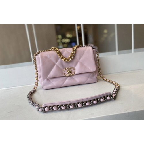 Chanel 19 Handbag AS1160 in Pink Lambskin Leather