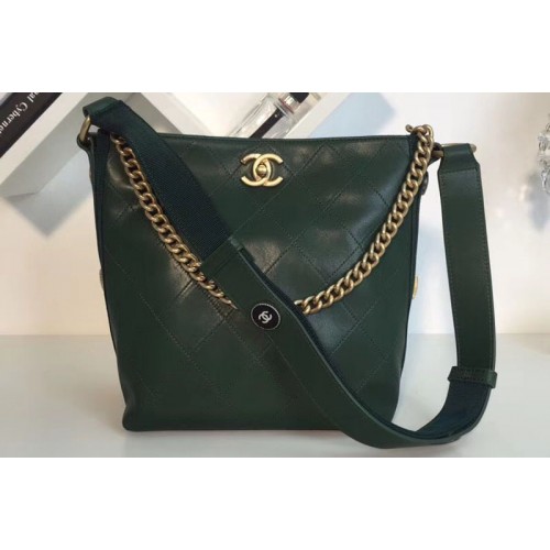 Chanel Calfskin Hobo Handbag Green A57573 Chanel Calfskin Hobo Handbag Green A57573