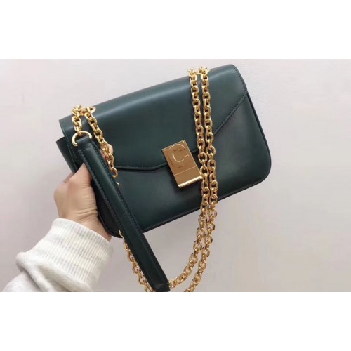Celine Shiny Calfskin Medium C Bags Green