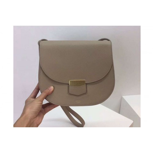 Celine Medium Trotteur Bag in Grained Calfskin Khaki