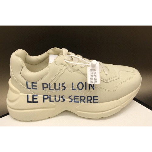 Women and Men Gucci Rhyton Le Plus Lion Sneakers in White Leather