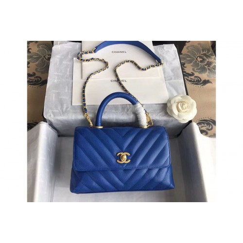 Chanel Small Flap Bag with Top Handle Bags A92990 Blue