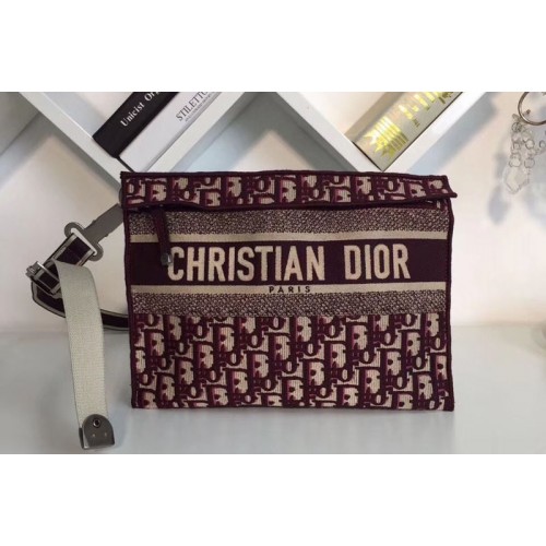 Dior M1292 Clutch bag in burgundy Dior Oblique embroidered canvas Dior M1292 Clutch bag in burgundy Dior Oblique embroidered canvas
