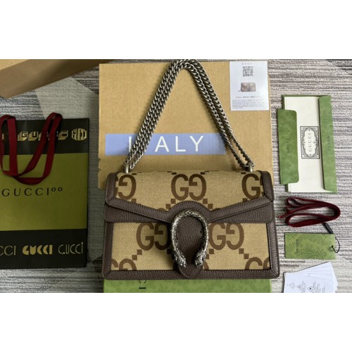 Gucci Dionysus small shoulder bag in Camel and ebony jumbo canvas Gucci Dionysus small shoulder bag in Camel and ebony jumbo canvas