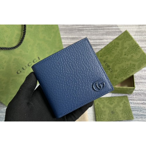 Gucci Marmont leather bi-fold wallet in Blue Leather Gucci Marmont leather bi-fold wallet in Blue Leather