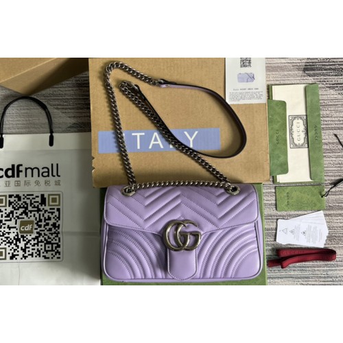 Gucci Marmont small shoulder bag in Purple matelasse chevron leather Gucci Marmont small shoulder bag in Purple matelasse chevron leather